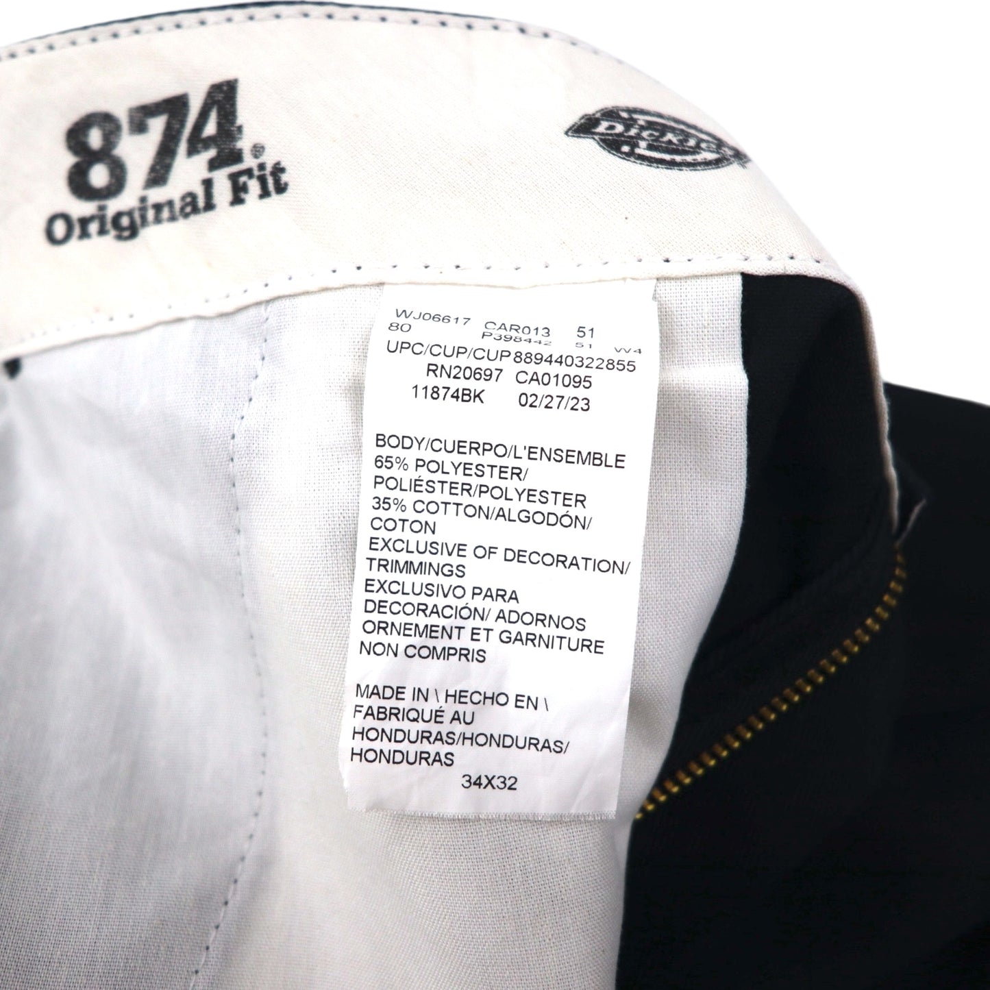 Dickies 874 オリジナルフィット ワークパンツ チノパンツ L ブラック 11874BK