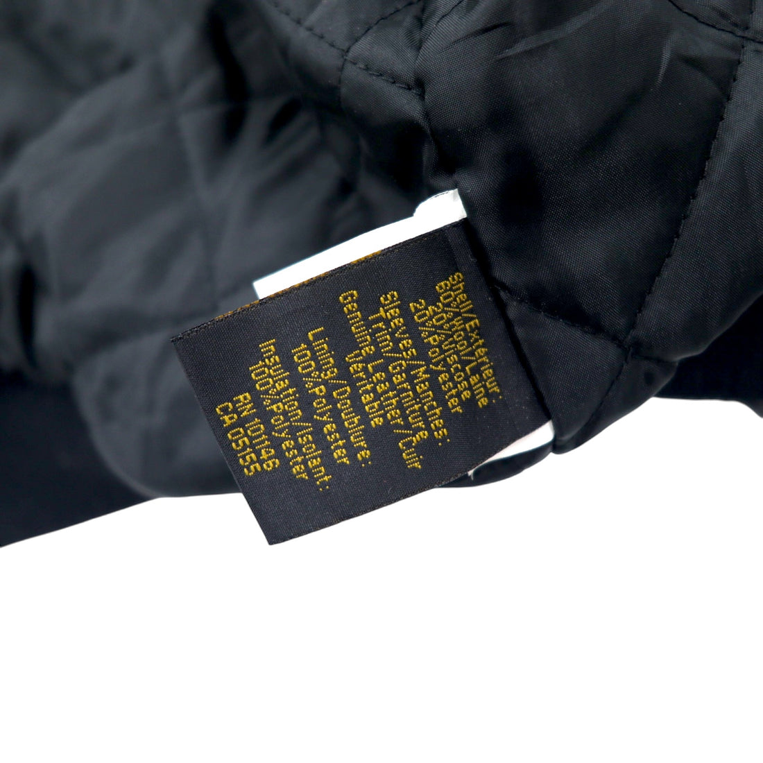 90s NORTH END Sleeve Leather Stadium Jacket XL Black Wool Quilted Liner WELLNITE SERVICES