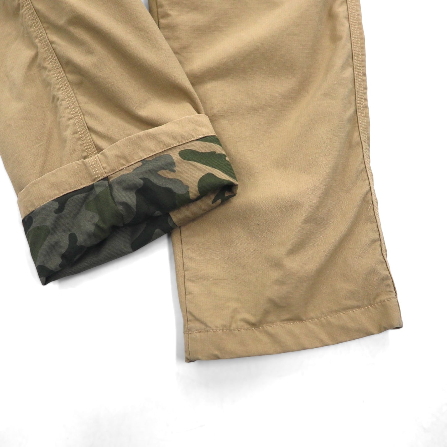 L.L.Bean アウトドア カーゴパンツ M ベージュ コットン NATURAL FIT カモフラ 裏地505908