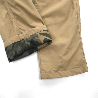 L.L.Bean アウトドア カーゴパンツ M ベージュ コットン NATURAL FIT カモフラ 裏地505908