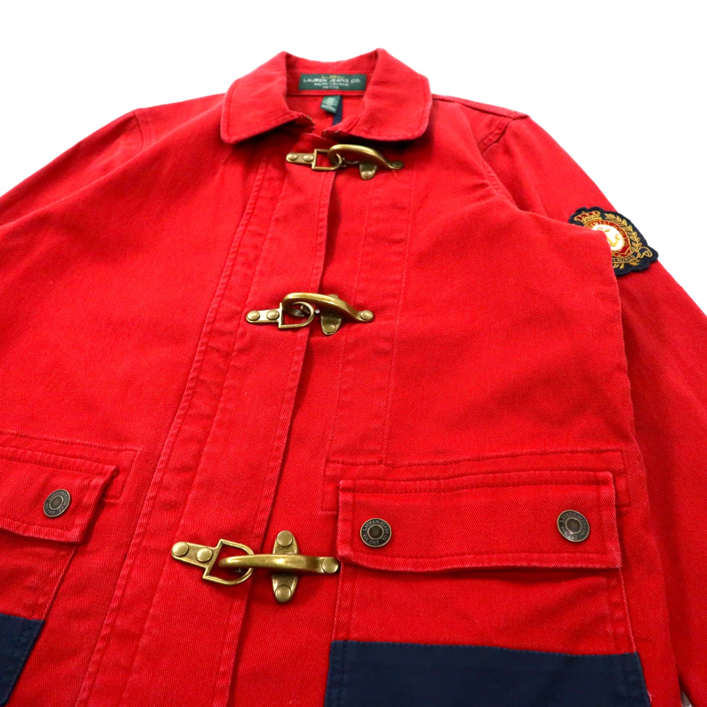 Lauren Ralph Lauren 90s Fireman Jacket M Red Cotton Stretch – 日本