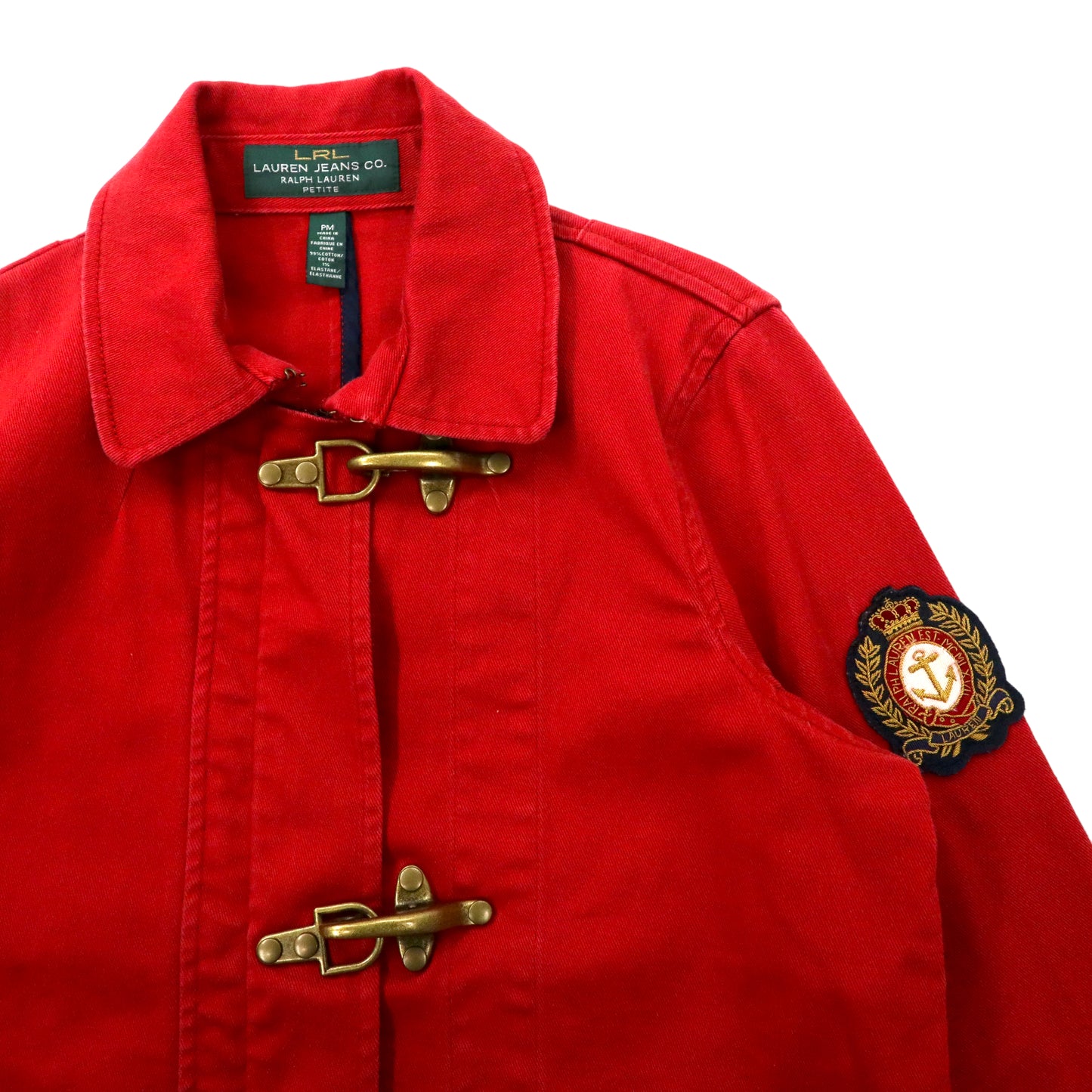 Lauren Ralph Lauren 90s Fireman Jacket M Red Cotton Stretch – 日本