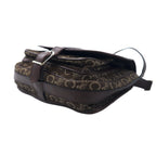 CELINE Made in Italy Old C Macadam Shoulder Bag Brown Canvas Leather Saluki Carriage