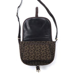 CELINE Made in Italy Old C Macadam Shoulder Bag Brown Canvas Leather Saluki Carriage