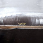 CELINE Made in Italy Old C Macadam Shoulder Bag Brown Canvas Leather Saluki Carriage