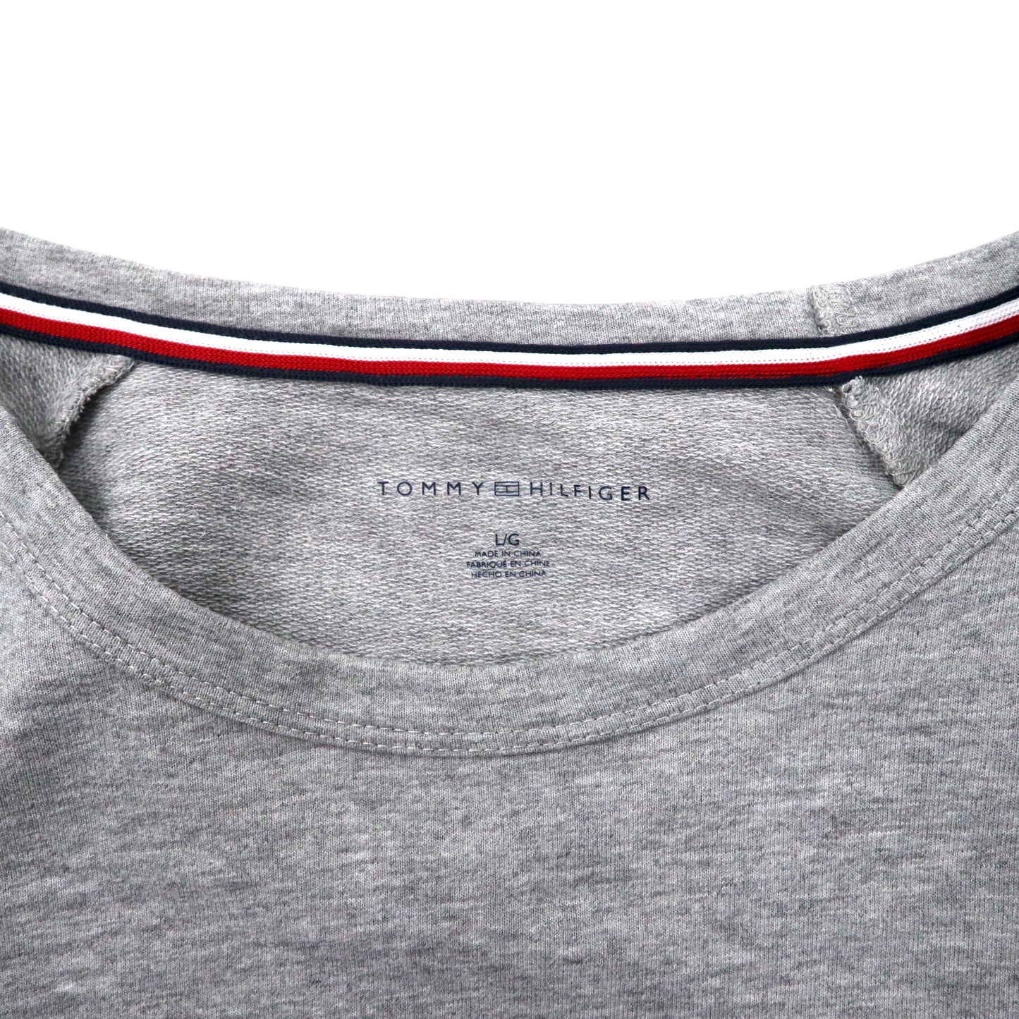 TOMMY HILFIGER フラッグロゴスウェット L グレー コットン