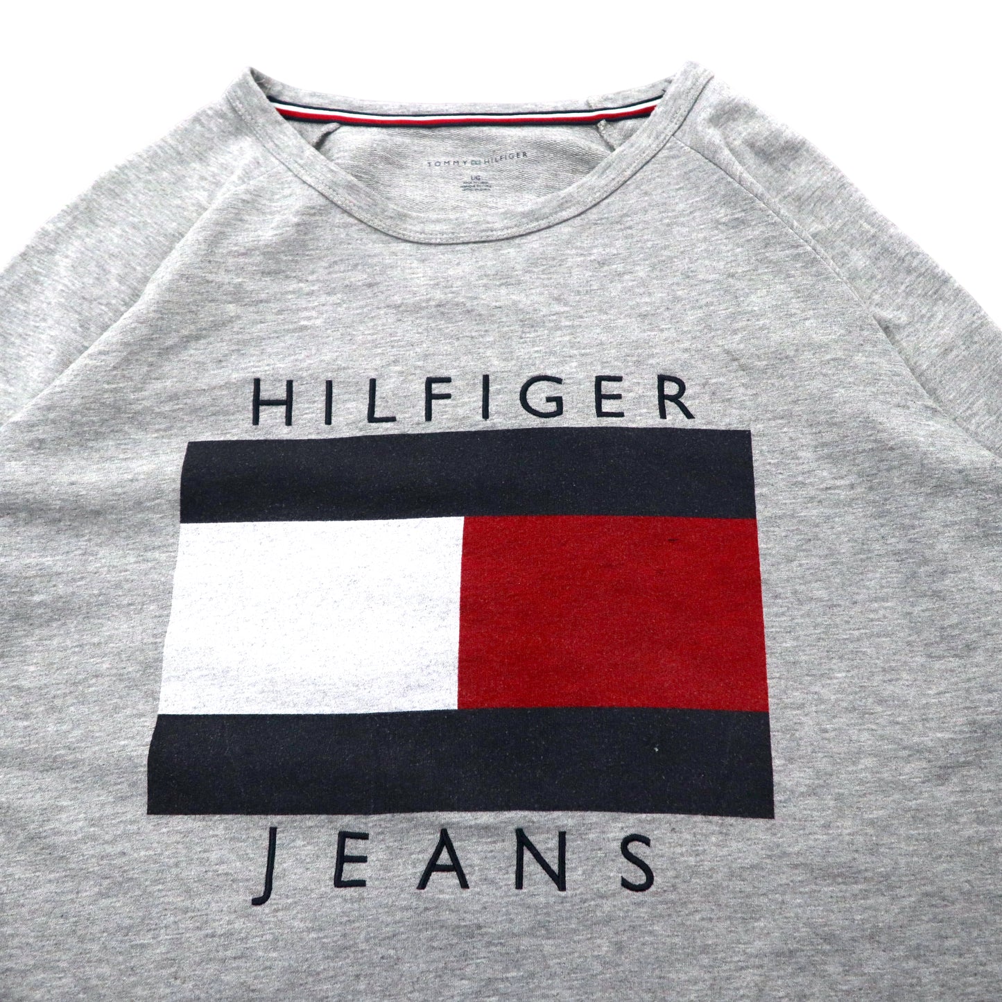 TOMMY HILFIGER フラッグロゴスウェット L グレー コットン