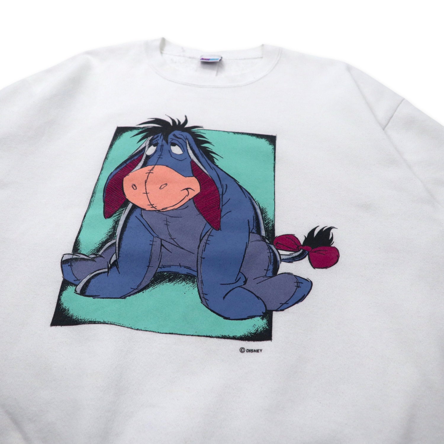 Disney Pooh USA MADE 90s Kumano Pooh Sweatshirt L White Character