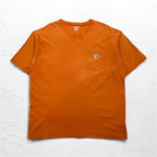 carhartt ポケット Tシャツ ポケT XL オレンジ コットン ホンジュラス戦