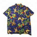 POLO RALPH LAUREN Japanese Pattern Polo Shirt, Size 2XL, Navy, Chest Pocket, All-Over Print, Dragon, Tiger, and Hawk