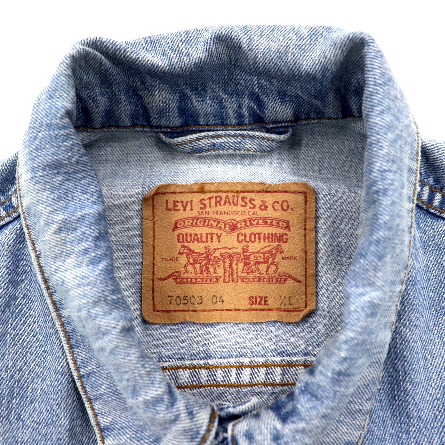 Levi's 90年代 ユーロリーバイス デニムジャケット Gジャン XL ブルー アイスウォッシュ 70503-04 チュニジア製