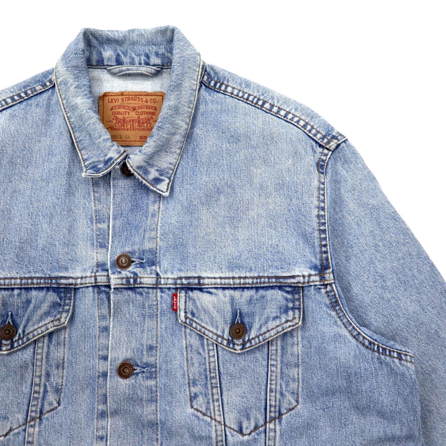 Levi's 90年代 ユーロリーバイス デニムジャケット Gジャン XL ブルー アイスウォッシュ 70503-04 チュニジア製