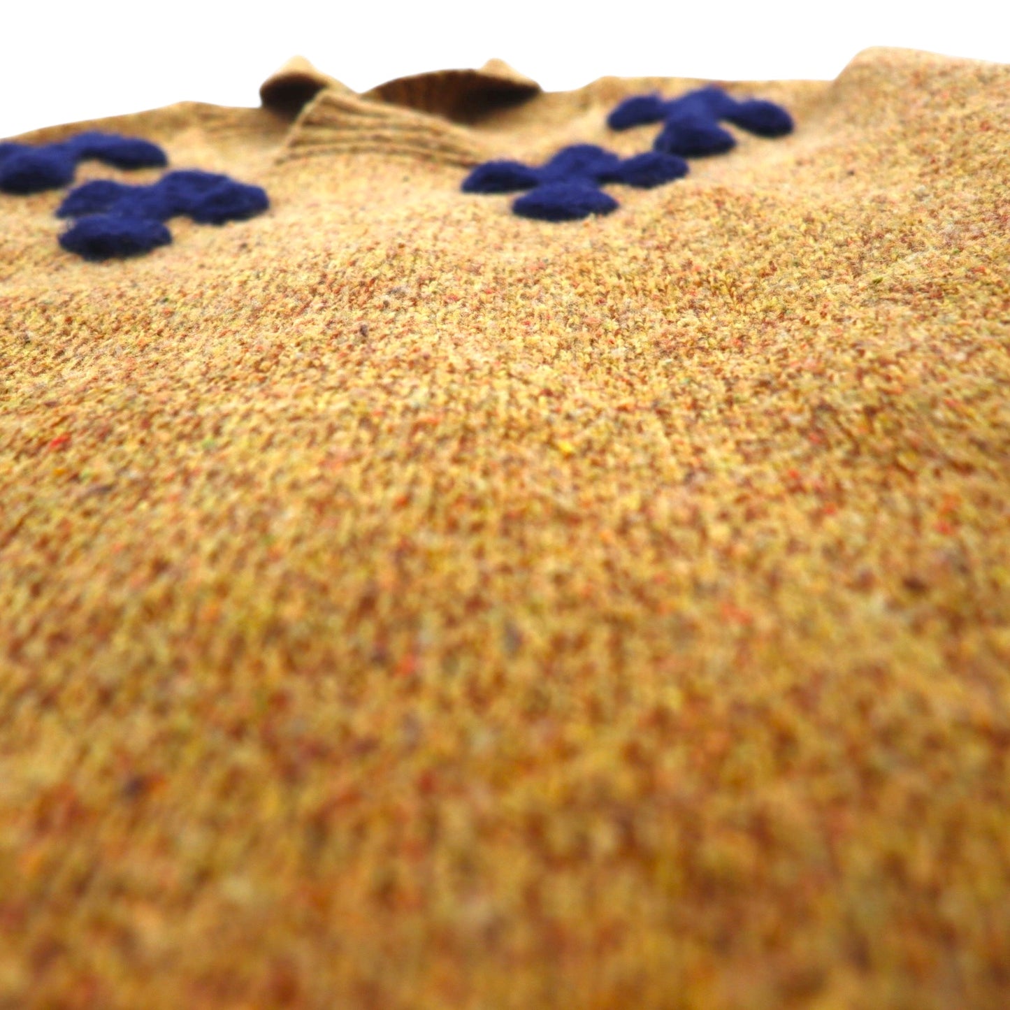 Y.A.R.N. クロシェ ニット CROSS-PATCH クロスパッチ ショールカラー セーター L ブラウン 3D Cross Knit Motif