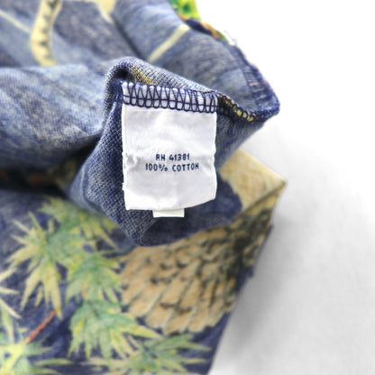 POLO RALPH LAUREN 和柄 ポロシャツ 2XL ネイビー 胸ポケット 総柄 龍 虎 鷹