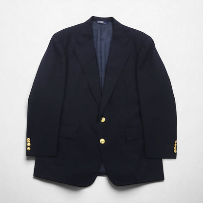 Polo Ralph Lauren 90年代 2B ブレザー 紺ブレ テーラードジャケット L ネイビー ウール 金ボタン