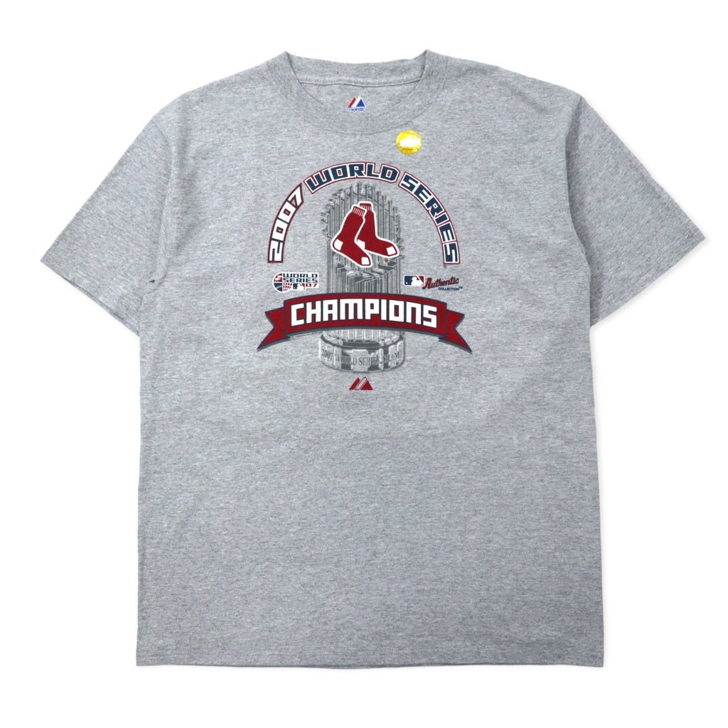 日本然リトテ-古着オンライン-majestic プリント Tシャツ L グレー コットン MLB 2007 WORLD SERIES 未使用品-majestic Print T-Shirt L Gray Cotton MLB 2007 WORLD SERIES Unused