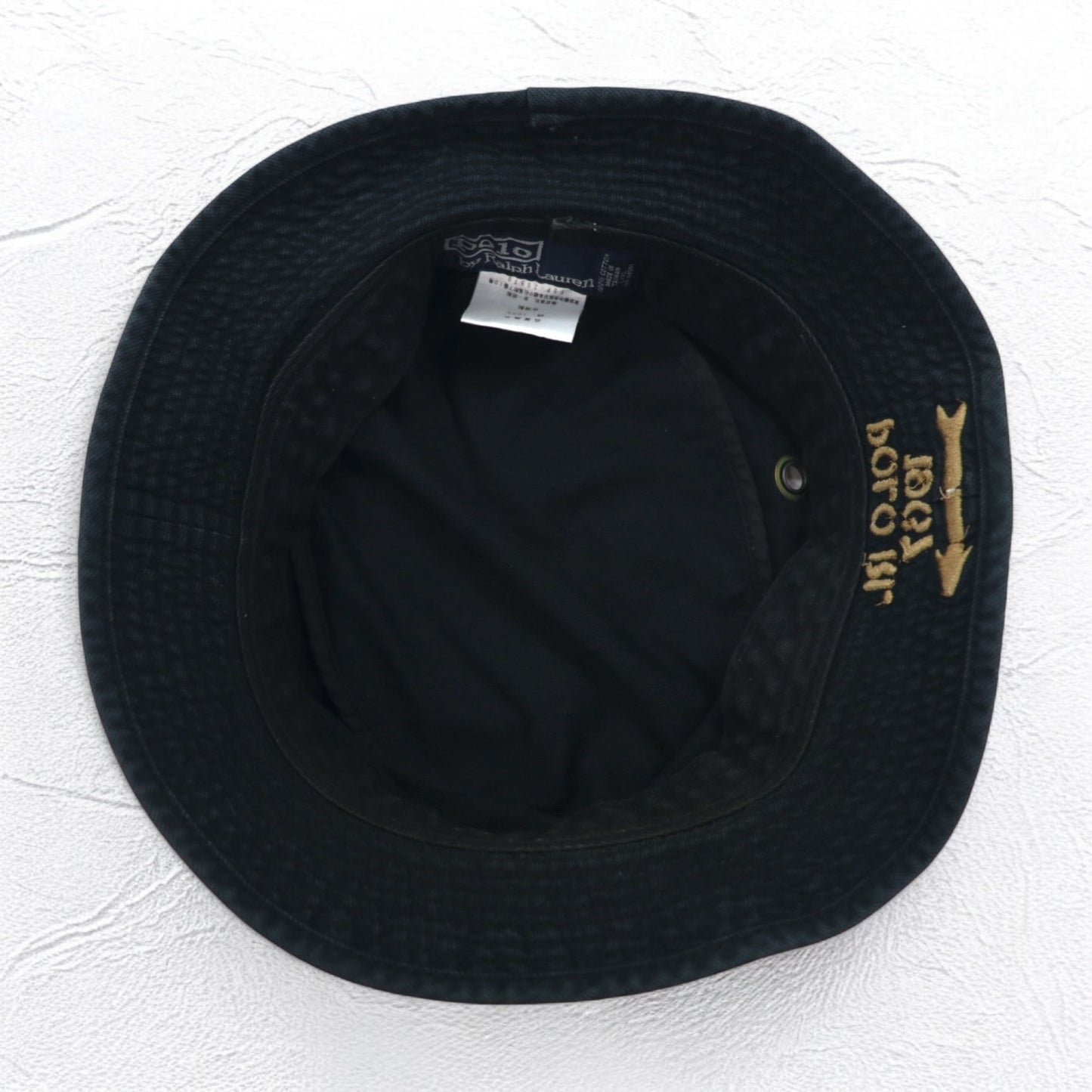 Polo by Ralph Lauren 90年代 バケットハット サファリハット L/XL ブラック コットン フェード