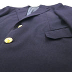 Polo Ralph Lauren 90s Navy Wool Two-Button Blazer, Size L, Gold Buttons