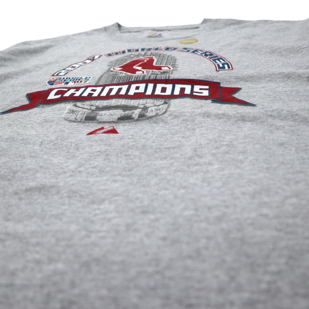 majestic プリント Tシャツ L グレー コットン MLB 2007 WORLD SERIES 未使用品