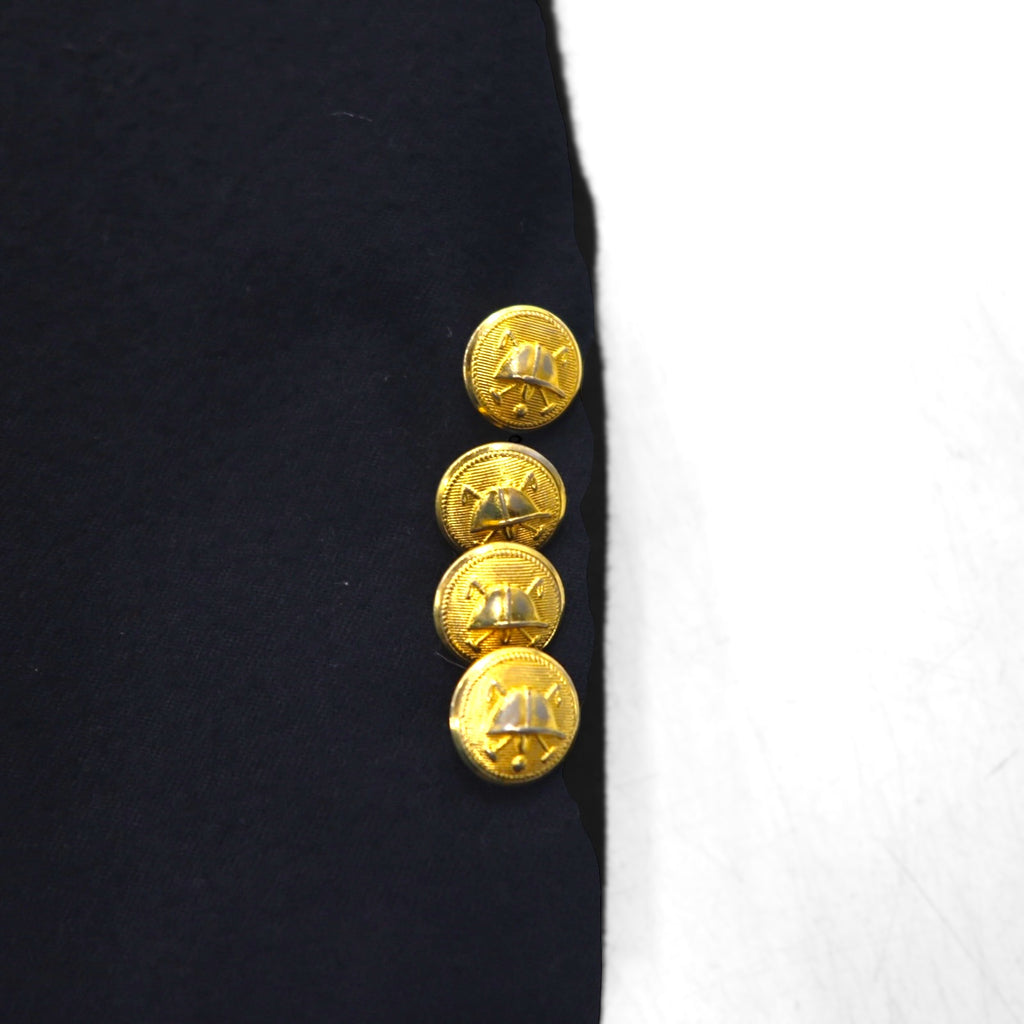 Polo Ralph Lauren 90s Navy Wool Two-Button Blazer, Size L, Gold Buttons