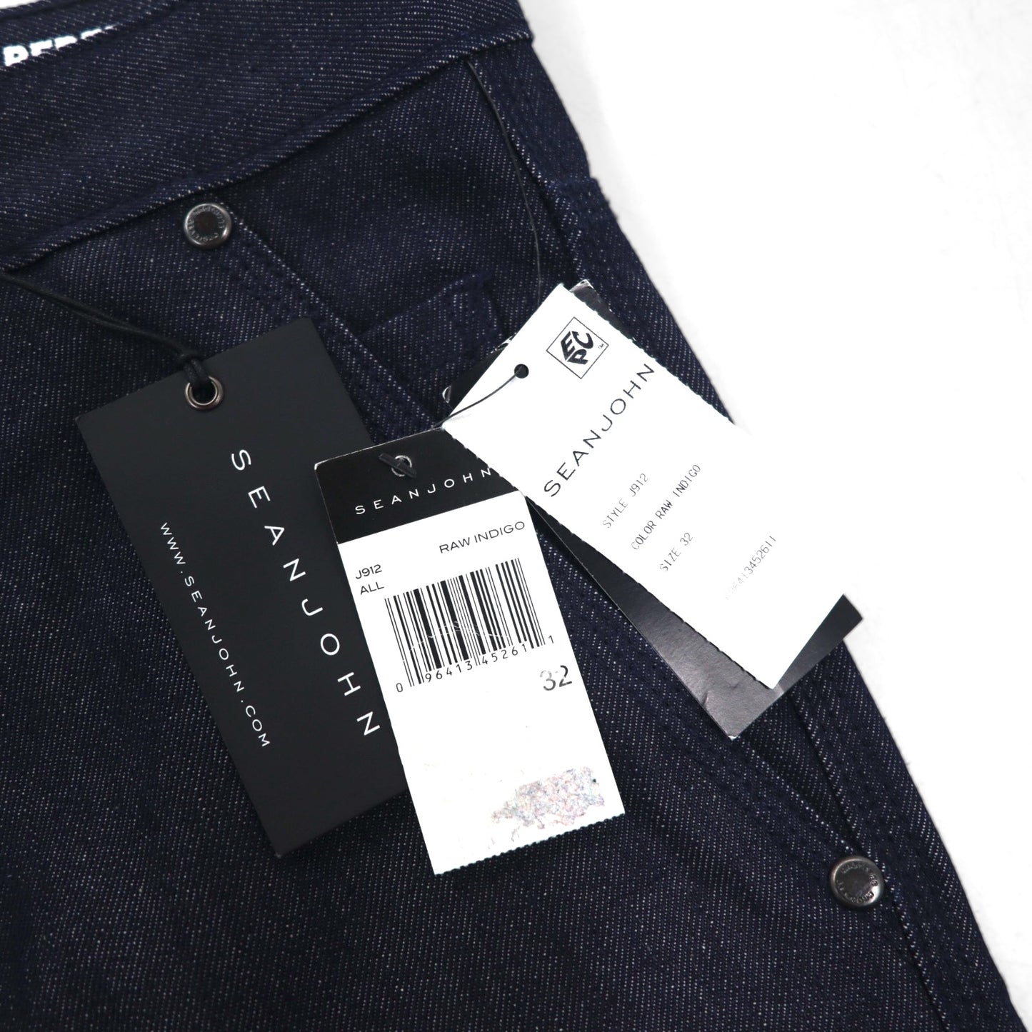 SEAN JOHN Relaxed Tapered Fit Rigid Denim Pants, Size L, Dark Indigo, Hamilton Tapered, Unused