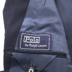 Polo Ralph Lauren 90s Navy Wool Two-Button Blazer, Size L, Gold Buttons