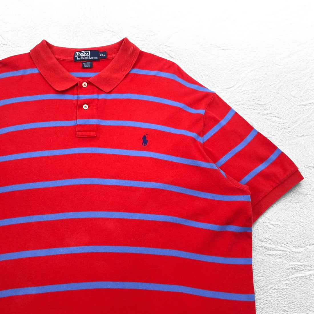 Polo by Ralph Lauren striped polo shirt, XXL, pink cotton, small pony embroidery, made in Sri Lanka