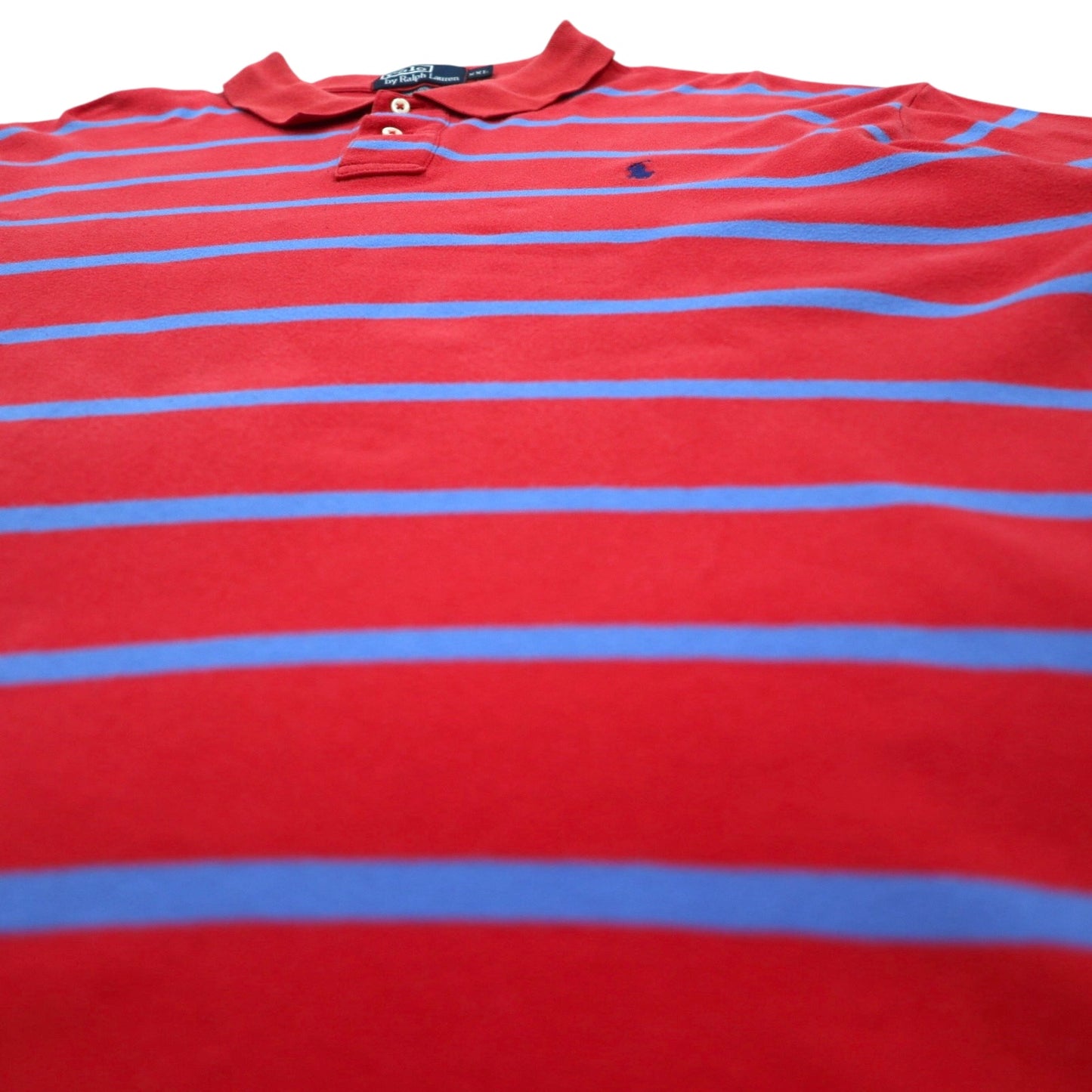 Polo by Ralph Lauren ボーダー ポロシャツ XXL ピンク コットン スモールポニー刺繍 スリランカ製
