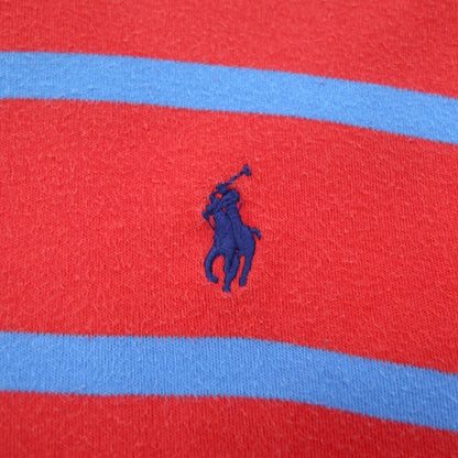 Polo by Ralph Lauren ボーダー ポロシャツ XXL ピンク コットン スモールポニー刺繍 スリランカ製