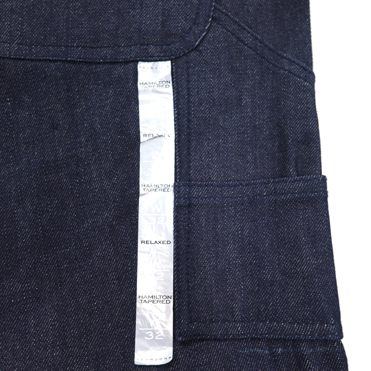 SEAN JOHN Relaxed Tapered Fit Rigid Denim Pants, Size L, Dark Indigo, Hamilton Tapered, Unused