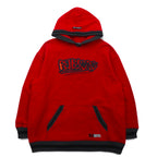 90s AB TECH SPORTS Waffle Hoodie XL Red Embroidery Graffiti Street Big Size