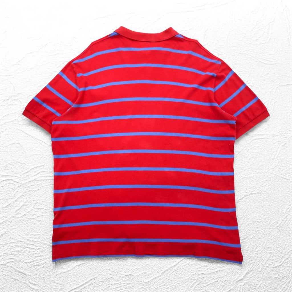 Polo by Ralph Lauren striped polo shirt, XXL, pink cotton, small pony embroidery, made in Sri Lanka