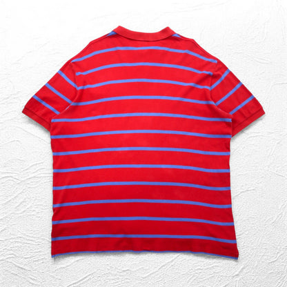 Polo by Ralph Lauren ボーダー ポロシャツ XXL ピンク コットン スモールポニー刺繍 スリランカ製