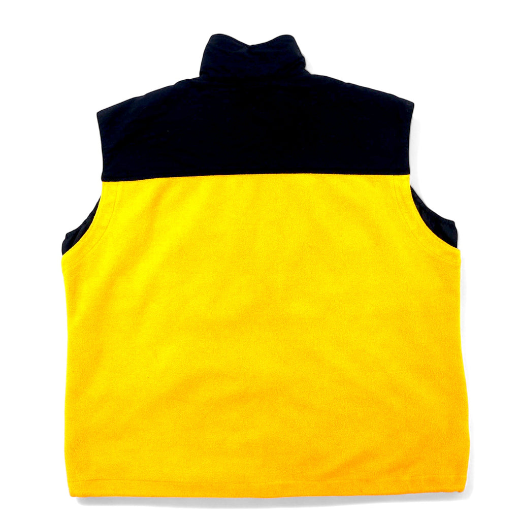 Columbia 90s Nylon Switch Full Zip Fleece Vest XL Yellow Polyester TITANIUM One Point Logo Embroidered Double Zip