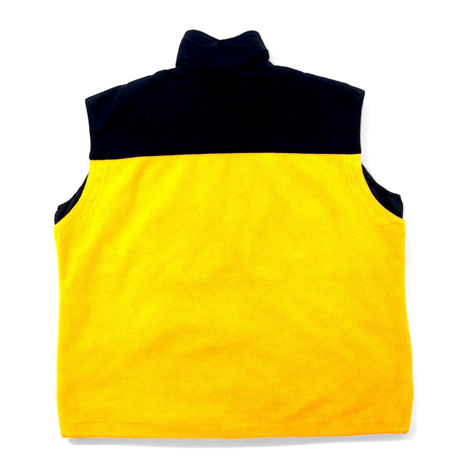 Columbia 90s Nylon Switch Full Zip Fleece Vest XL Yellow Polyester TITANIUM One Point Logo Embroidered Double Zip