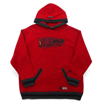 90年代 AB TECH SPORTS ワッフル パーカー XL レッド 刺繍 グラフィティ ストリート ビッグサイズ