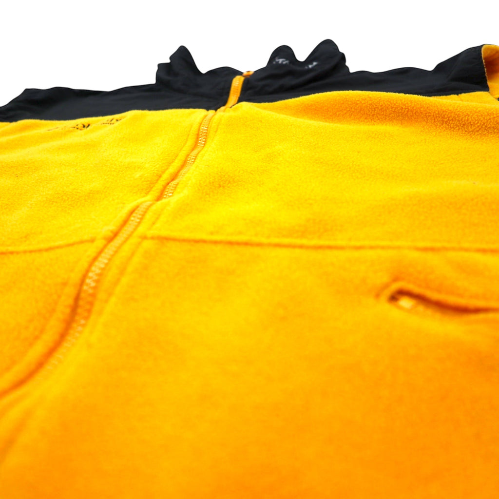 Columbia 90s Nylon Switch Full Zip Fleece Vest XL Yellow Polyester TITANIUM One Point Logo Embroidered Double Zip