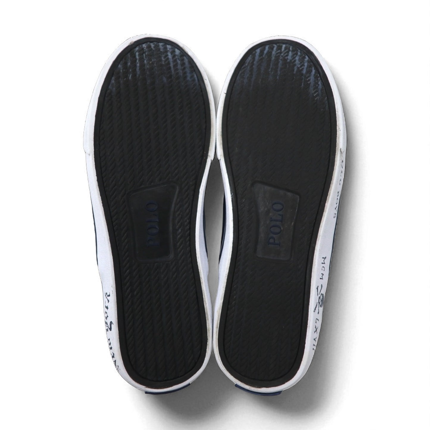 POLO RALPH LAUREN スリッポン スニーカー THOMPSON III-NE 27cm ネイビー キャンバス 刺繡 エンブレム