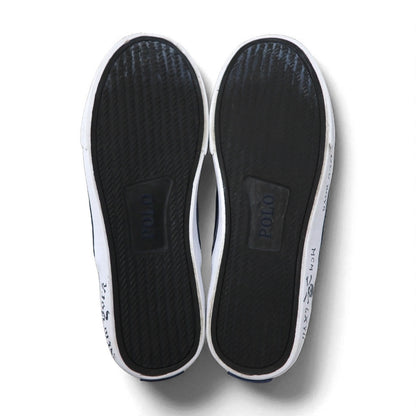 POLO RALPH LAUREN スリッポン スニーカー THOMPSON III-NE 27cm ネイビー キャンバス 刺繡 エンブレム