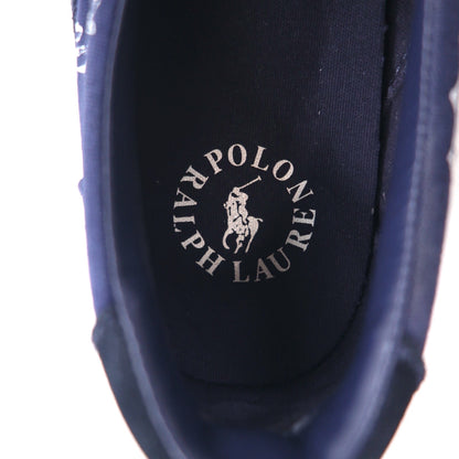 POLO RALPH LAUREN スリッポン スニーカー THOMPSON III-NE 27cm ネイビー キャンバス 刺繡 エンブレム