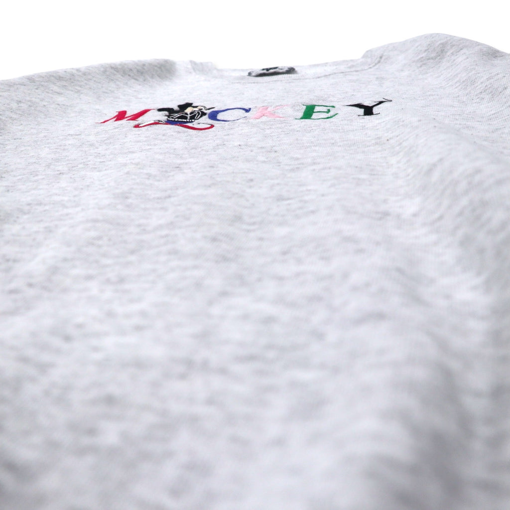 Lee USA Made 90s Character Embroidered Sweatshirt XL Grey Cotton Disney Mickey Mouse