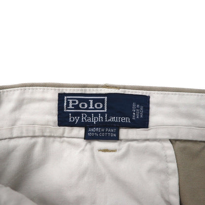 Polo by Ralph Lauren 90年代 ポロチノ ANDREW PANT 2タック ワイド チノパンツ L ベージュ