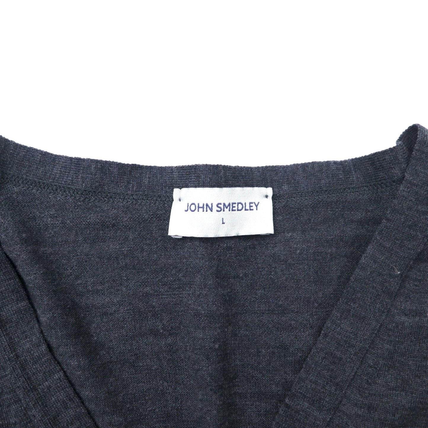 JOHN SMEDLEY イギリス製 ニット カーディガン L グレー ウール