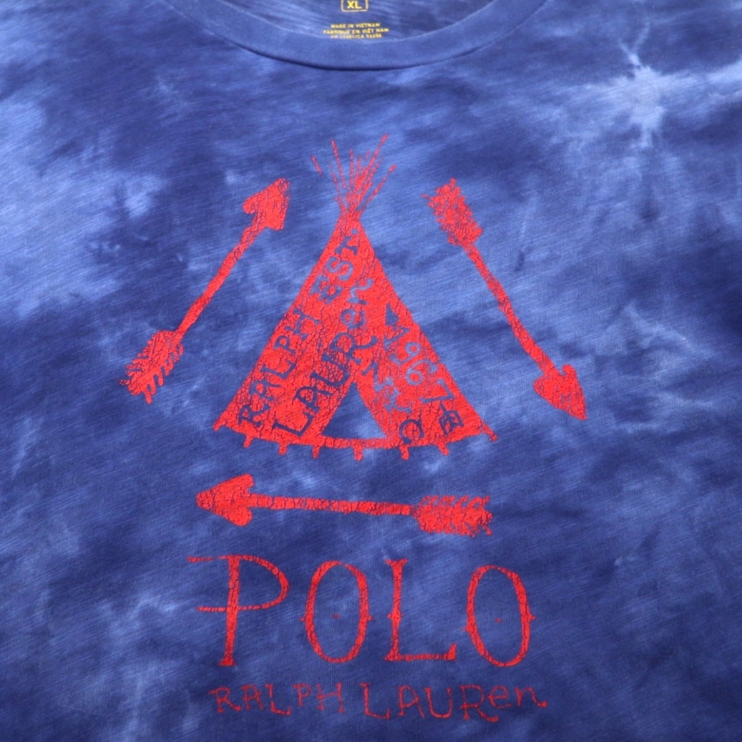 POLO RALPH  LAUREN タイダイ プリントTシャツ XL ブルー コットン