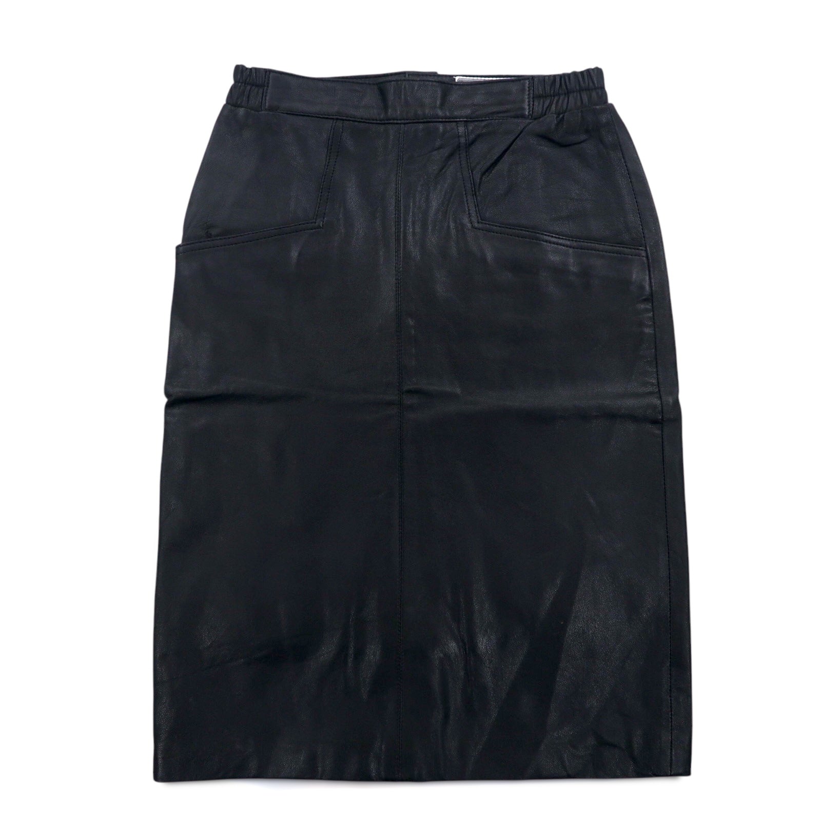 Vintage 90s Leather Skirt Giancarlo Rossi Sheep leather skirt M Black Sheep leather
