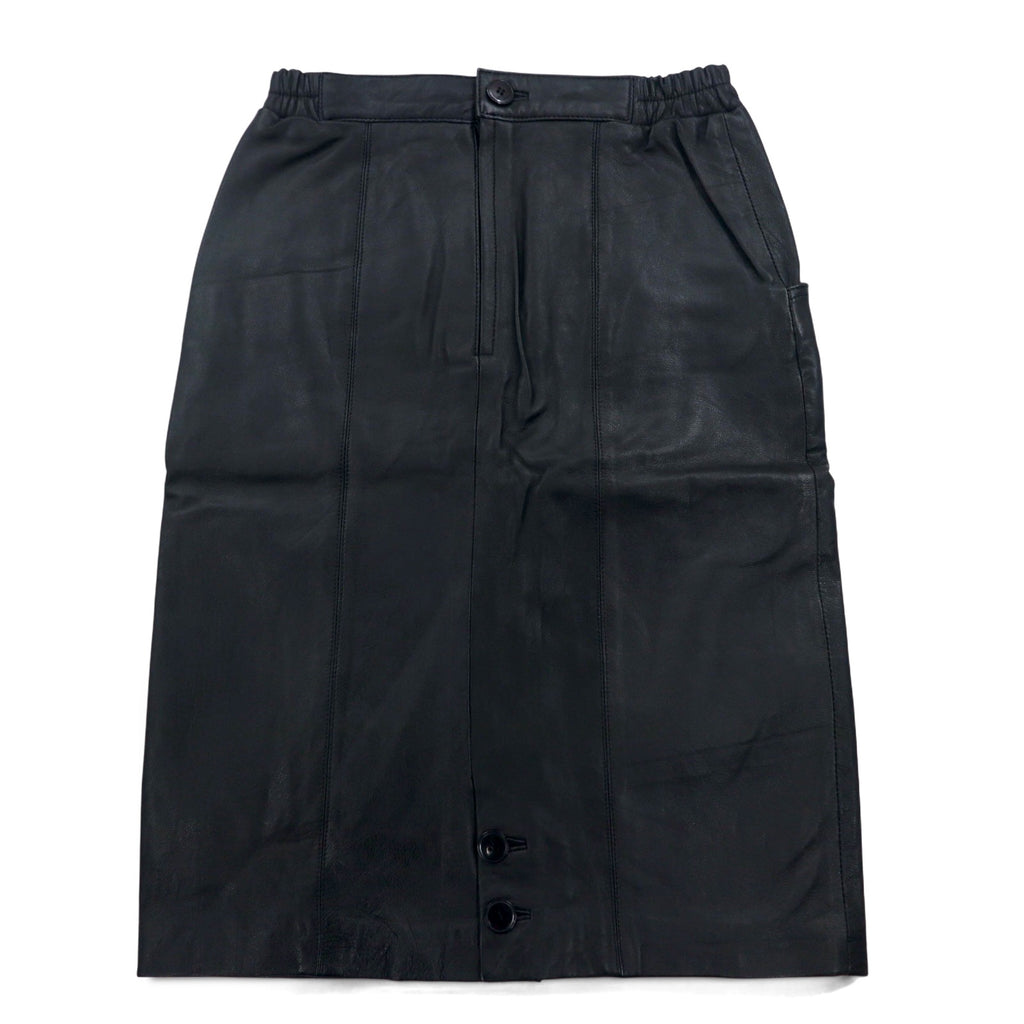 Vintage 90s Leather Skirt Giancarlo Rossi シープレザー スカート M ブラック 羊革