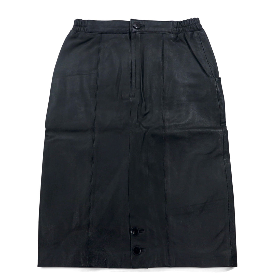 Vintage 90s Leather Skirt Giancarlo Rossi シープレザー スカート M ブラック 羊革