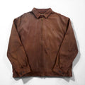 Polo Ralph Lauren 90s Leather Jacket, Swing Top, Size 2XL, Small Pony Embroidery, Zip-Up Harrington