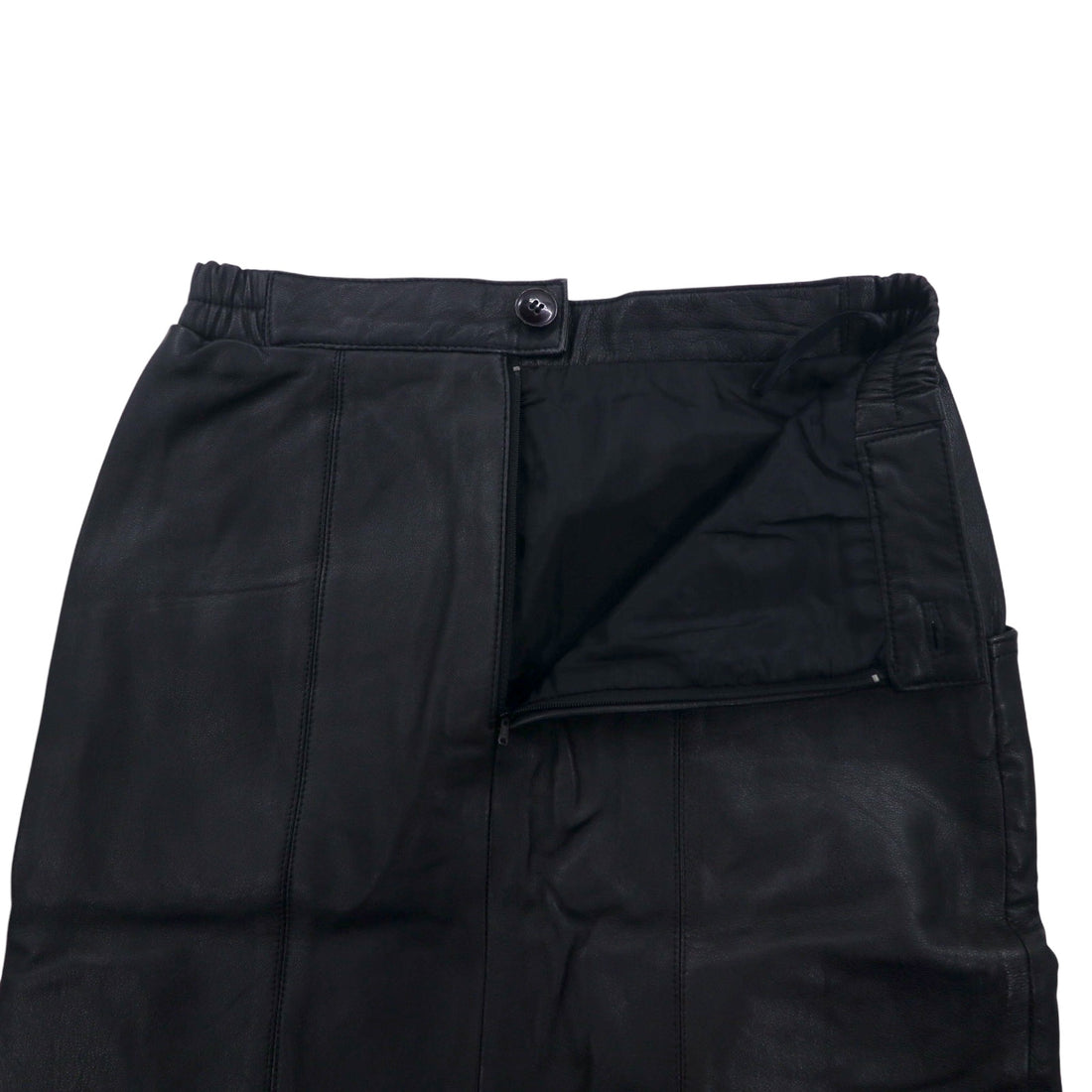 Vintage 90s Leather Skirt Giancarlo Rossi シープレザー スカート M ブラック 羊革