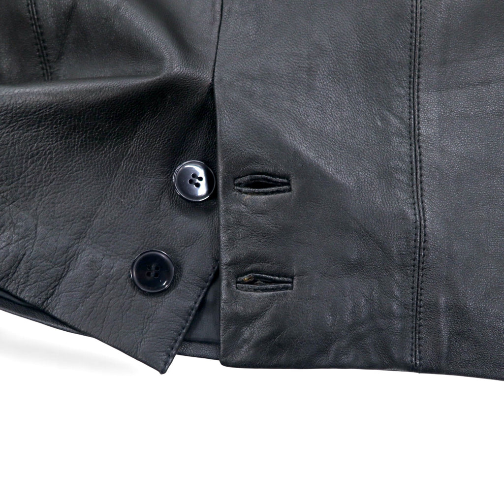 Vintage 90s Leather Skirt Giancarlo Rossi シープレザー スカート M ブラック 羊革